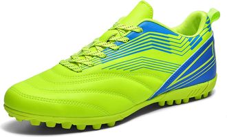 Generic Unisex Anti-Slip Lace-up Soccer Shoes - Breathable Low-top Football Shoes - Indoor Outdoor Training Sneakers (Fluorescent Green,5.5)