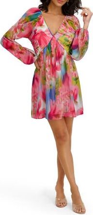 Kensie Floral Chiffon Minidress in Pink Multi at Nordstrom Rack, Size 10