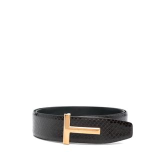 Tom Ford Belts, male, Black, 105 CM, Black Leather Belt Stylish Accessory