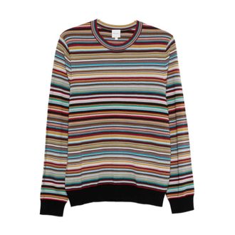 Paul Smith Round-neck Knitwear, male, Multicolor, S, Signature Stripe Wool Jumper