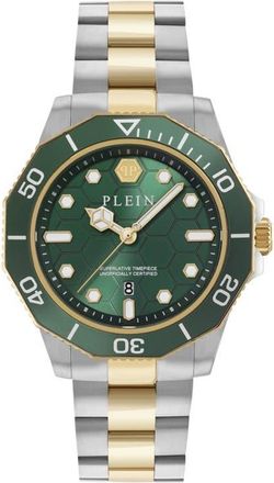Philipp Plein Aquastorm Two-Tone Bracelet Watch, 44mm in Green/Two Tone at Nordstrom