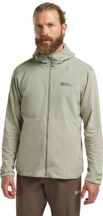 Jack Wolfskin Kapuzenfleecejacke JACK WOLFSKIN PRELIGHT TRAIL HOODY M, Herren, Gr. XL (54/56), gr&uuml;n (mint, leaf), Oberstoff: 84% POLYESTER, 16% ELASTHAN; Kontrastma