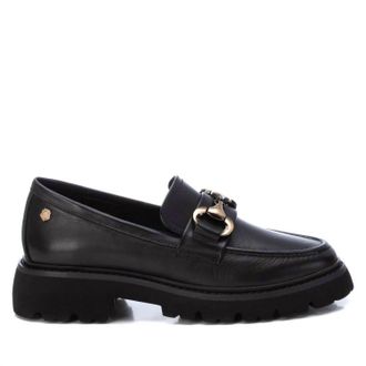 Xti Womens Leather Moccasins In Black