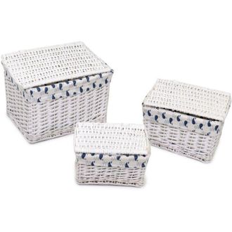 Vacchetti Vacchetti - Caja Mimbre Rectangular Blanca Ismaele 1-3 Cm45x35h30