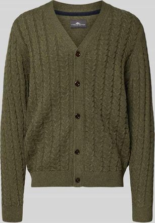 Fynch-Hatton Fynch-Hatton Strickjacke mit Knopfleiste in Oliv, Größe 3XL