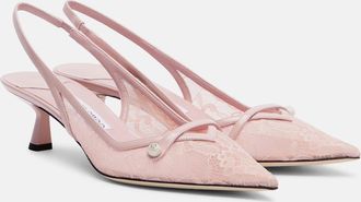 Jimmy Choo London Amita 45 lace slingback pumps