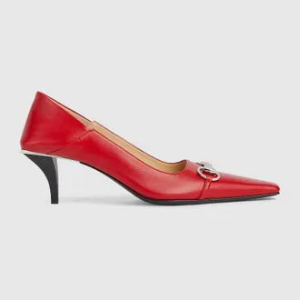 Gucci Womens Vittoria Pump, Red, Leather