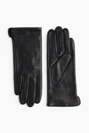 H&M Lederhandschuhe - Schwarz