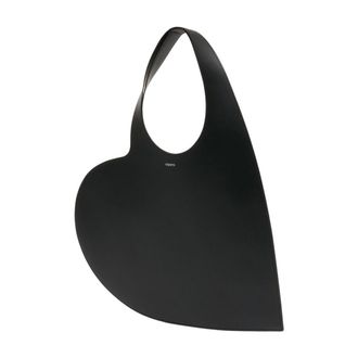 Coperni Womens Heart Shoulder Bag Black Calfskin