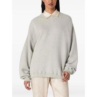 Golden Goose Sweatshirt In Gray Melange Cotton With Logo