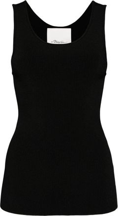 3.1 Phillip Lim ribbed tank top - women - Polyester/Nylon/Viscose/Elastane - M - Black