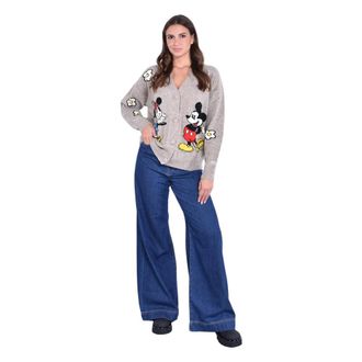 MC2 Saint Barth Long Jacquard Cardigan with Embroidery - female - MC2 Saint Barth - Cardigans - Gray - XS - Knitwear
