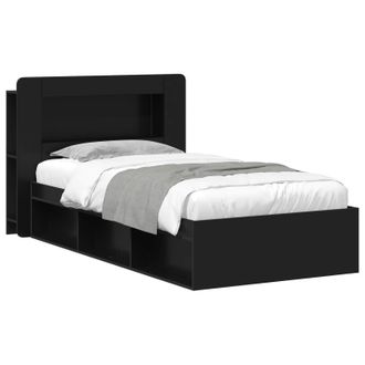 vidaXL Estructura De Cama Con Almacenamiento Negro 100 X 200 Cm Vidaxl