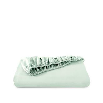 Bare Home 400 Thread Count Organic Cotton Sateen Fitted Sheet in Willow at Nordstrom, Size California King