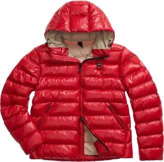 Blauer Giacca trapuntata con cappuccio - Rosso