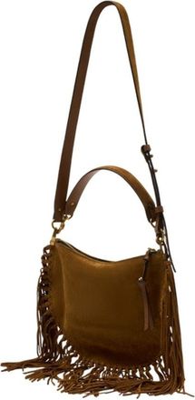 Isabel Marant Womens Fringed Calfskin Shoulder Bag Brown
