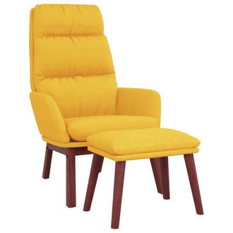 Nova Sill&oacute;n De Relax Con Reposapi&eacute;s Tela Amarillo Mostaza Vidaxl
