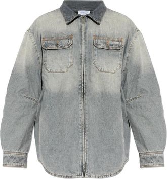 Off-white Ge&iuml;soleerde Denim Jas - Heren - Spijkerjassen - Grijs - M - Leer - Jassen