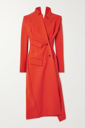 A.W.A.K.E. Cappotto Asimmetrico In Twill Stretch - Rosso