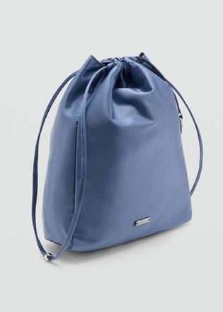 Mango Pouch satinato cord&oacute;n blu - Donna - Taglia unica - MANGO