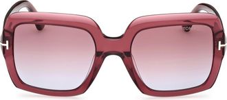 Tom Ford Kaya 54mm Square Sunglasses in Shiny Wine /Violet at Nordstrom Rack