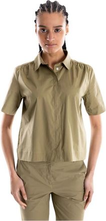 Marella Cotton Shirt - Dames - Overhemden - Groen - L - Katoen - Overhemden