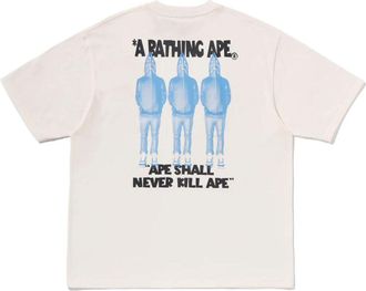 A Bathing Ape Shark Seijin a Bathing Ape Logo T-Shirt Ivory 0ZXTEM312101QIVX
