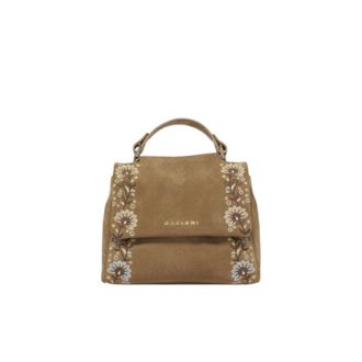 Orciani Handbags, female, Beige, Size: ONE SIZE Sveva Peach Flowers Mini