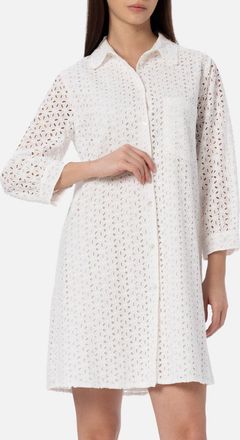 MC2 Saint Barth Woman White Sangallo Shirt Mini Dress