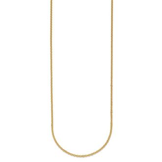 Diamond2Deal 14k Yellow Gold Polished 2.0mm Solid Cable Chain Necklace