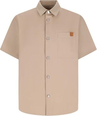 Darkpark Karl Short-sleeved Shirt - Heren - Korte mouwen Overhemden - Beige - M - Katoen - Overhemden