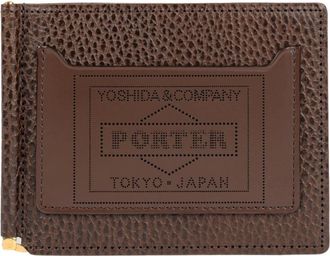 Porter-Yoshida & Co. Wallets & Cardholders, male, Brown, Size: ONE SIZE Glaze Money-clip Wallet