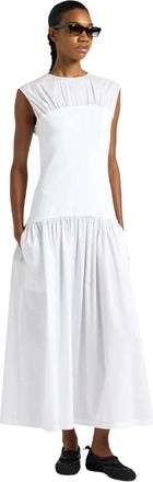 Liviana Conti Midi Jurken - Dames - Casual kleedjes - Wit - XS - Katoen - Kleedjes