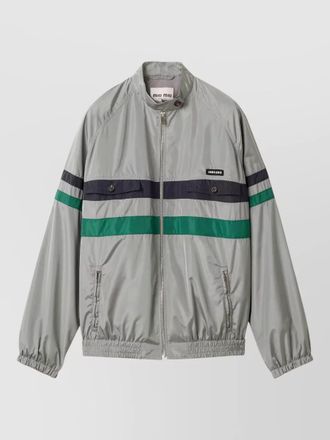 Miu Miu striped jacket front pockets elasticated cuffs