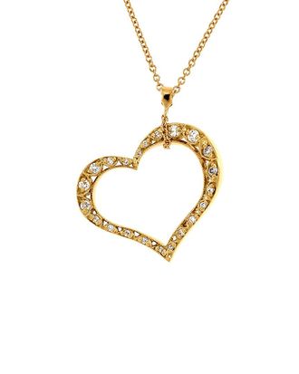 Tacori Tacori Crescent Silhouette 18K Yellow Gold 0.28 Ct. Tw. Diamond Heart Pendant Necklace