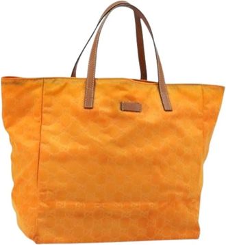 Gucci Pre-owned Tote Bags, female, Orange, Size: ONE SIZE Pre-owned Vintage Nylon Tote Bag