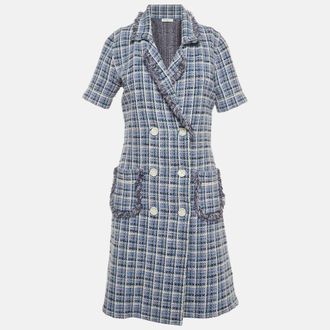Sandro Purple Tweed Double Breasted Mini Dress