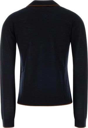 MM Studio Womens Targo Cardigan Navy Silk Wool