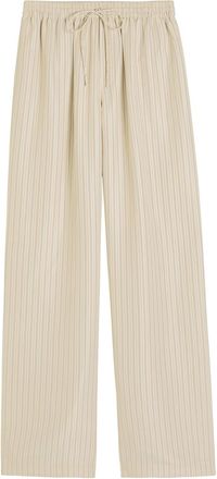 Róhe Wide-leg Silk-chiffon Trousers - Stripe - 34 (UK6 / XS)