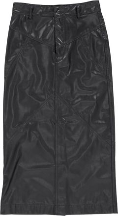 Isabel Marant Etoile Breanne Midi Skirt in Black Faux Leather