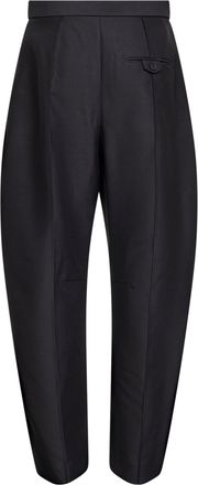Khaite Womens Black Wool And Silk Faille Jude Trousers Virgin