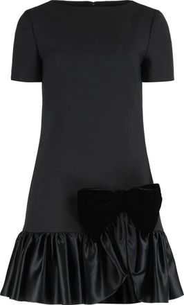 Valentino Garavani Crepe Couture Korte Jurk - Dames - Korte kleedjes - Zwart - XS - Wol - Kleedjes