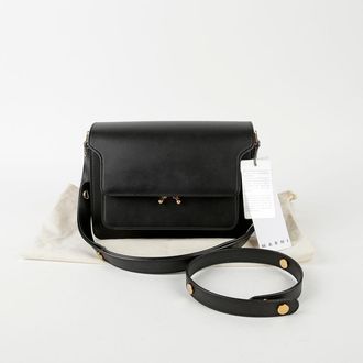 Marni Medium Black Leather Trunk Shoulder And Crossbody Bag
