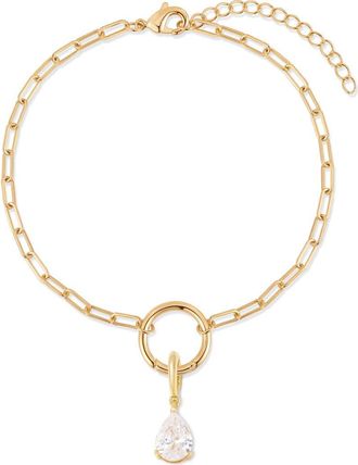 Brook & York Colette Mini Teardrop Birthstone Bracelet in Gold/April at Nordstrom