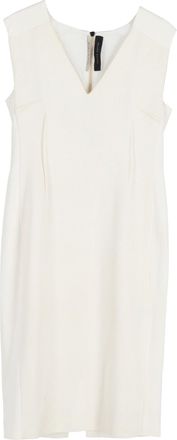 Roland Mouret V-Neck Mini Sleeveless Dress in White Polyester