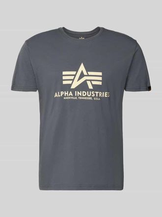 Alpha Industries Alpha Industries T-Shirt mit Label-Detail Modell BASIC in Dunkelgrau, Gr&ouml;&szlig;e XXXL