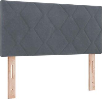 vidaXL Cabecero Led Geometric Manual Gris Oscuro 90 Cm Terciopelo Vidaxl