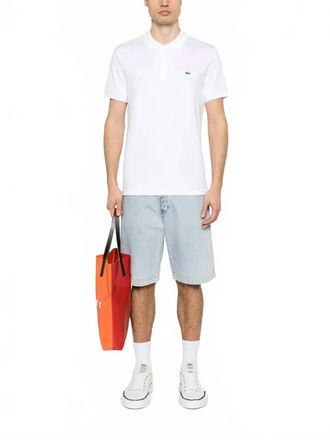 Lacoste Mens Cotton Soft Jersey Polo In White