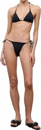Staud Sisley Side Tie Bikini Bottom In Black