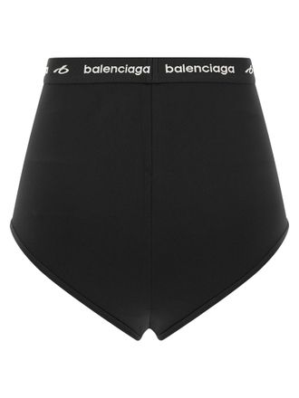 Balenciaga Logo-Embroidered High-Waist Bodysuit - Black